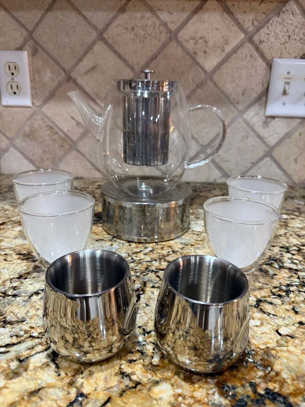 Teavana Imperial Glass Teapot with Stainless Steel Infuser and Warmer, Set with